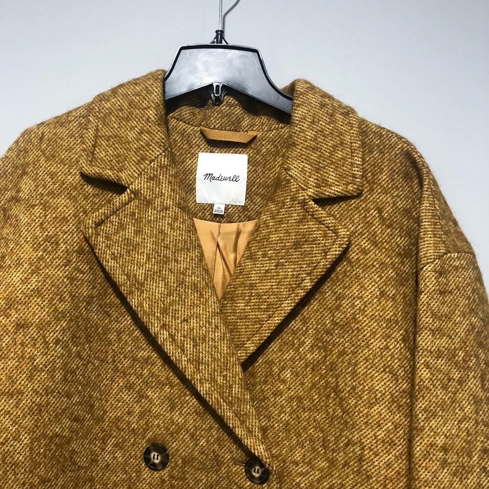 NEW Madewell Averdon Bouclé Coat in Mustard size XL $298 - Picture 5 of 8